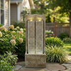 39 Inch Outdoor Water Fountain with Pump and LED Lights
