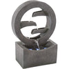 Outdoor Water Fountain - 4 Tier Polyresin Water Fountain Outdoor with LED Lights - 18.5In Decorative Water Feature for Outdoor Decor by