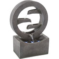 Outdoor Water Fountain - 4 Tier Polyresin Water Fountain Outdoor with LED Lights - 18.5In Decorative Water Feature for Outdoor Decor by