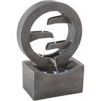 Outdoor Water Fountain - 4 Tier Polyresin Water Fountain Outdoor with LED Lights - 18.5In Decorative Water Feature for Outdoor Decor by