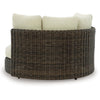 Kimora - Swivel Lounge Chair With Cushion - Beige / Dark Brown