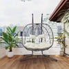 Hanging Swing 2 Seat Chair with Stand, Patio Wicker Hammock Egg Swing with Cushion for Bedroom Garden Indoor Outdoor