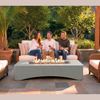56' Propane Fire Pit Table - Rectangular Outdoor Gas Fire Pit - Light Gray