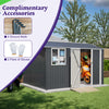 10 X 8FT Outdoor Steel Storage Shed with Clear Window & Lockable Doors