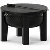 Fire Chief Wood Burning Fire Pit with Tabletop Lid â€“ Modern Outdoor Metal Fire Pit for Patio & Backyard â€“ Premium Heavy Duty Fire Pit Bowl with Multi-Use Side Table (Decorative Bowl)
