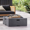 Outdoor Square Wood Burning Fire Pit - Dark Gray