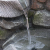 4 Tier Poly resin Cascading Rock Bowl Freestanding Fountain With LED Ligh - Gray