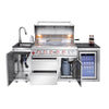 Outdoor Kitchen Island 82.5 Inch 6-Burner Propane Gas BBQ Grill