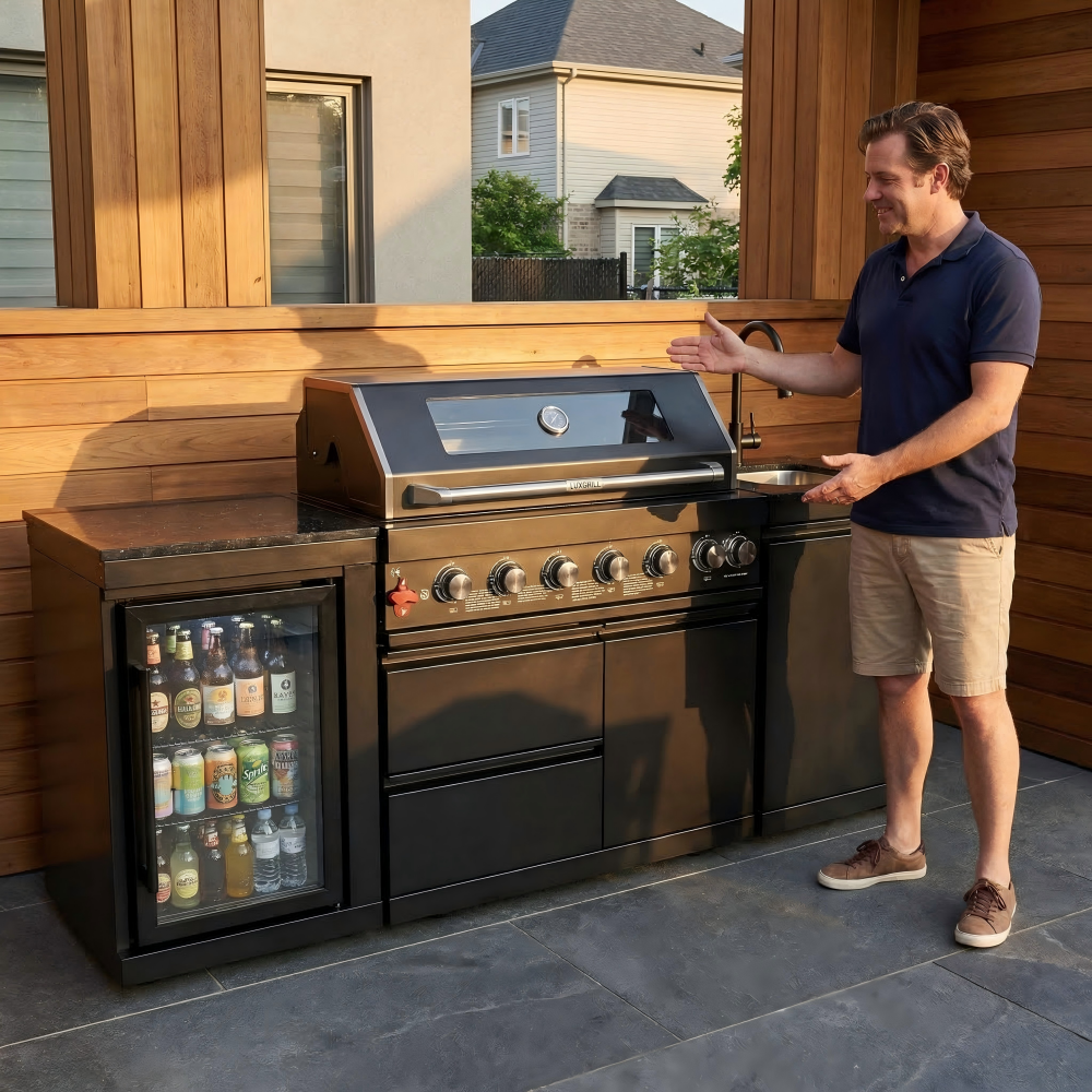 6-Burner Stainless Steel Propane Gas Outdoor Kitchen Barbecue Island Grill