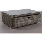 Glass Top - Outdoor Coffee Table - Gray Mix