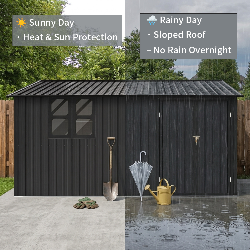 12 x 10 ft Metal Garden Shed