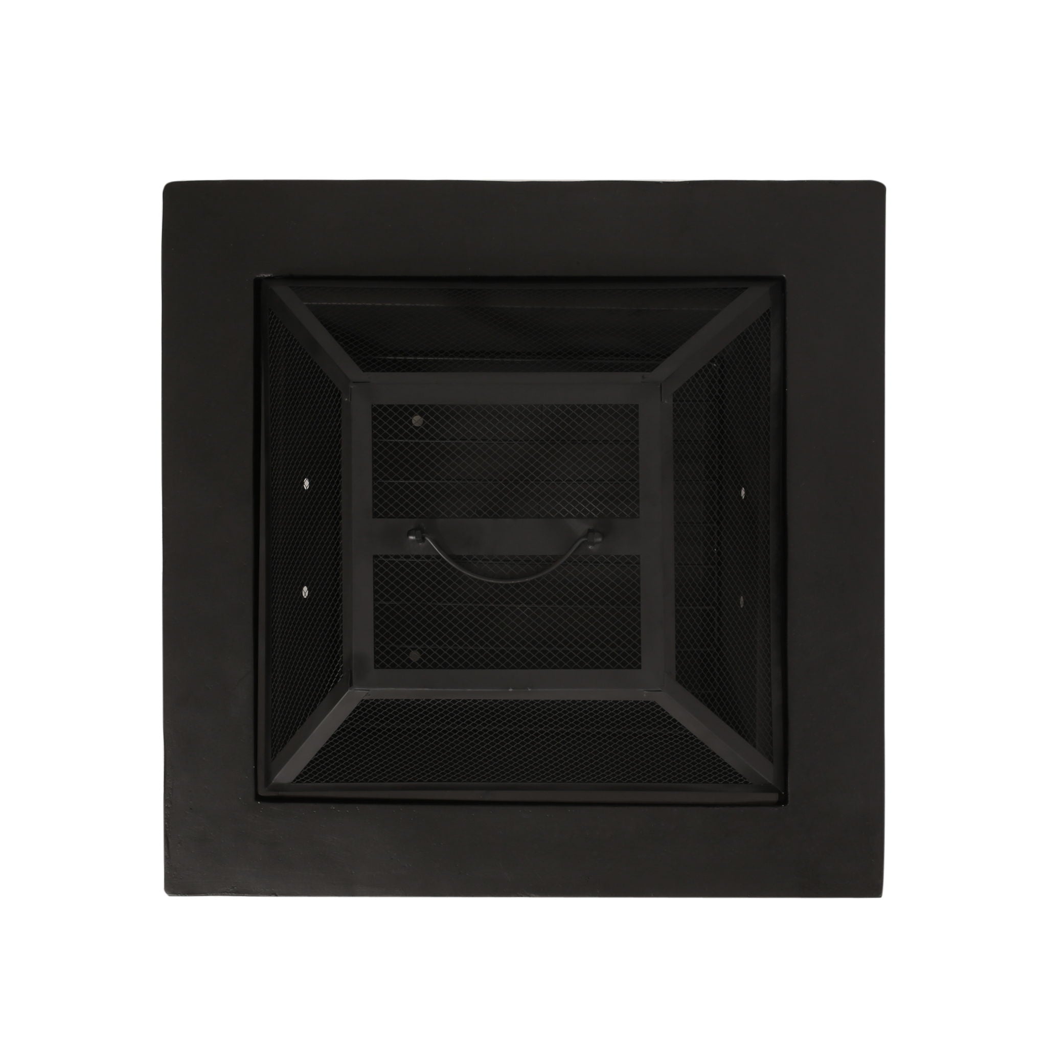 Outdoor Square Wood Burning Fire Pit - Dark Gray