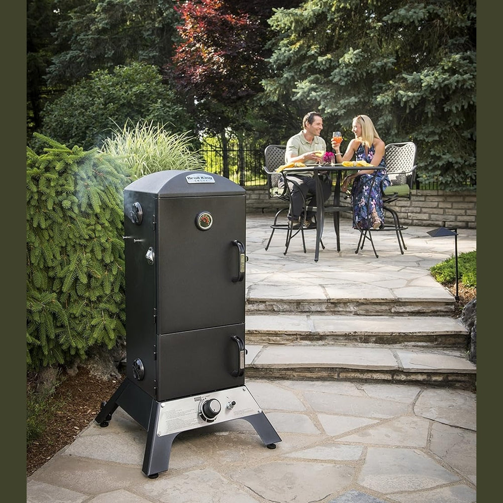 Broil King - 923617 Vertical Natural Gas Cabinet Smoker, Black