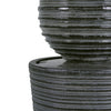 31.5" Tall Striped Column Fountain With LED Light - Designed For Outdoor Spaces - Gray
