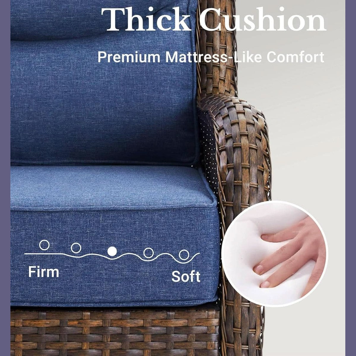 Luxury Outdoor Patio Furniture Set with Thick Cushions