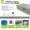 50000 BTU Coating Steel Propane Fire Pit Table in Gray Rectangular Modern Outdoor Gas Fire Table with Tank Holder