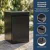 Black Single-door Storage Locker for Outdoor Kitchen Islands