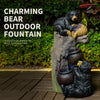 Bear Outdoor Water Fountain with LED Lights | 23.62"