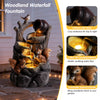 Squirrel Outdoor Water Fountain with LED Lights
