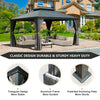 10' x 12' Hardtop Gazebo Outdoor Metal Gazebo with Galvanized Steel Double Roof Canopy, Aluminum Frame, Curtains and