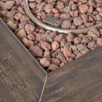Anchorage 32'' Wood Square MGO Fire Pit Brown - 40,000 BTU