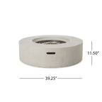 Modern Lightweight Concrete Outdoor Circular Fire Pit 50,000 BTU