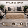 56' Propane Fire Pit Table - Rectangular Outdoor Gas Fire Pit - Light Gray