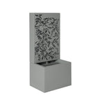 30.71' Light Gray Metal Leaf Cutout Outdoor Water Wall Fountain with LED Lights