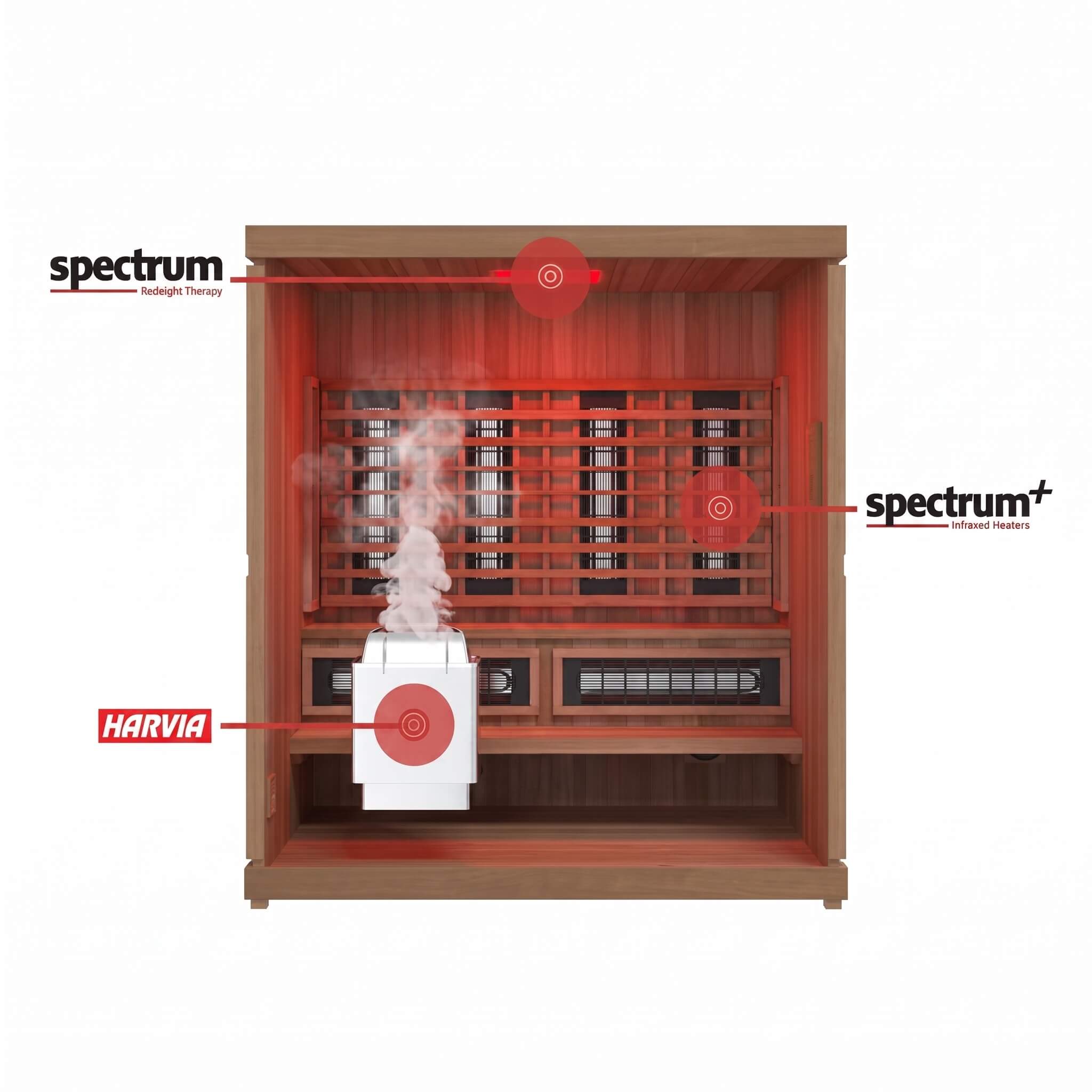 Trinity XL 4-Person Home Infrared & Steam Sauna Combo [FD-KN005]