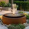 Free Standing Corten Steel Pond Round Waterfall Fountain Garden Water Feature