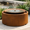 Free Standing Corten Steel Pond Round Waterfall Fountain Garden Water Feature