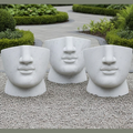 Abstract Modern Marble Face Bench