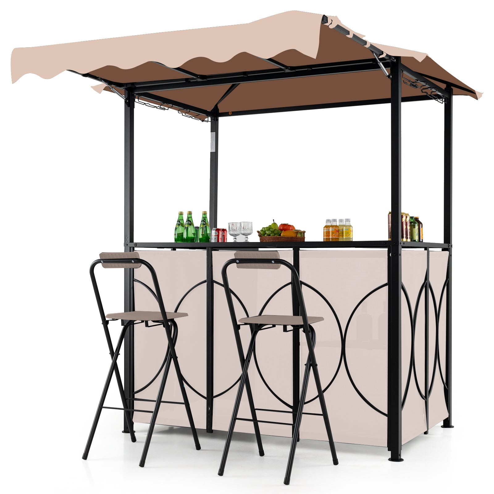 Bar Gazebo with Awning 3-Piece Outdoor Bar Canopy