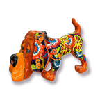 Dog Statue | Colorful Hand-Painted Pottery Hound from Mexico