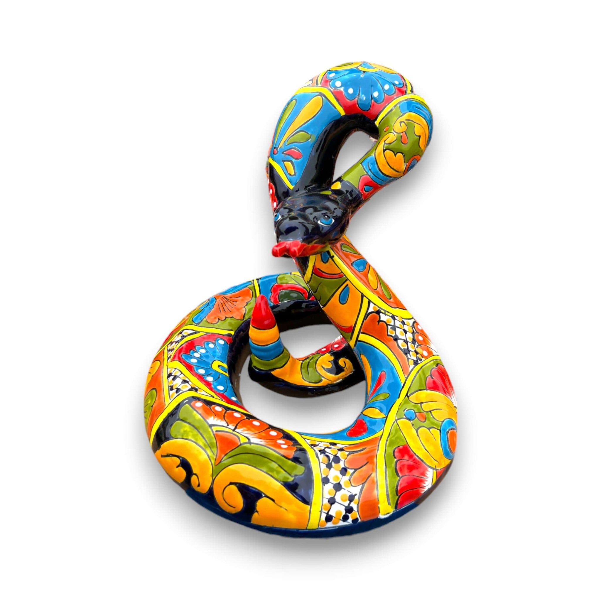 Snake Statue | Multicolor Handmade Mexican Rattlesnake