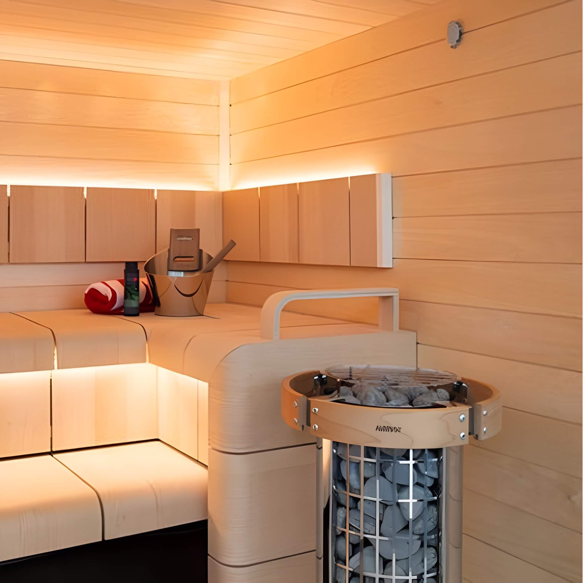 Cilindro UL Certified Electric Sauna Heater With Xenio CX45 Digital Control Panel & Sauna Stones [PC60/80/90/110E]