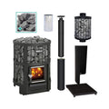 Legend 150 BK 16kW Wood Burning Sauna Stove Package [LGND-PKG-BK-WH]