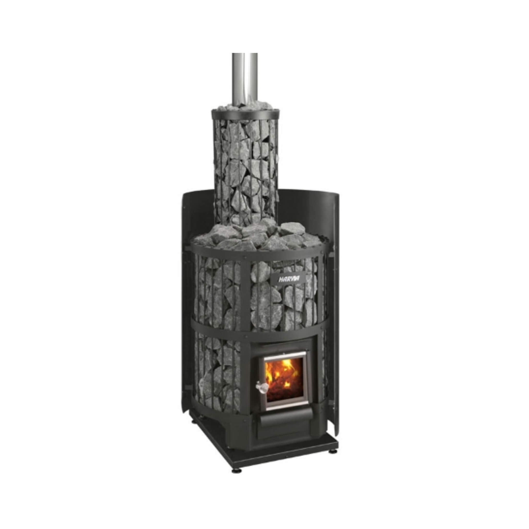 Legend 150 BK 16kW Wood Burning Sauna Stove Package [LGND-PKG-BK-WH]