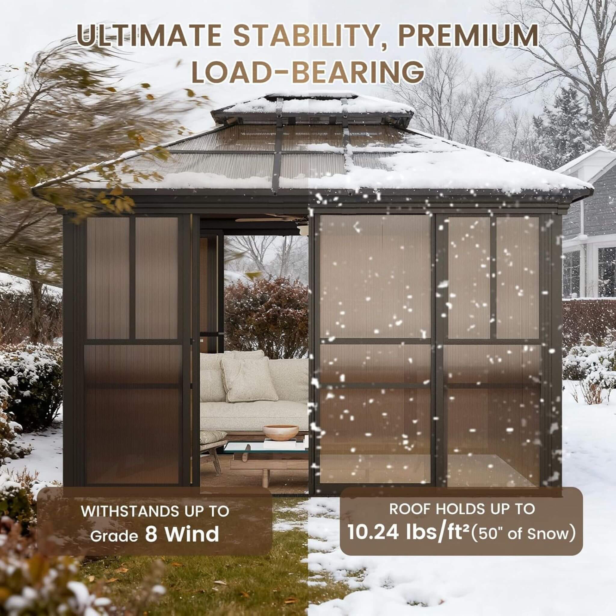 Edge Heavy-Duty Aluminum Frame Outdoor Backyard Solarium