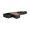 Heavy-Duty Commercial Outdoor Stainless Steel Bench With Wood Seat And Planter Box