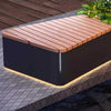 Heavy-Duty Commercial Outdoor Stainless Steel Bench With Wood Seat And Planter Box