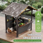 6 X 9 FT  Heavy-Duty Gable Roof Hardtop Grill Gazebo