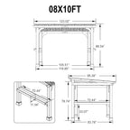 Heavy-Duty Premium Wooden Grill Gazebo with Sloped Metal Roof
