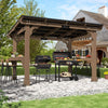 Heavy-Duty Premium Wooden Grill Gazebo with Sloped Metal Roof