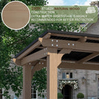 Heavy-Duty Premium Wooden Grill Gazebo with Sloped Metal Roof