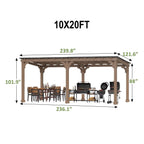 Heavy-Duty Premium Wooden Grill Gazebo with Sloped Metal Roof
