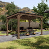 Heavy-Duty Premium Wooden Grill Gazebo with Sloped Metal Roof