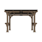 Heavy-Duty Premium Wooden Grill Gazebo with Sloped Metal Roof