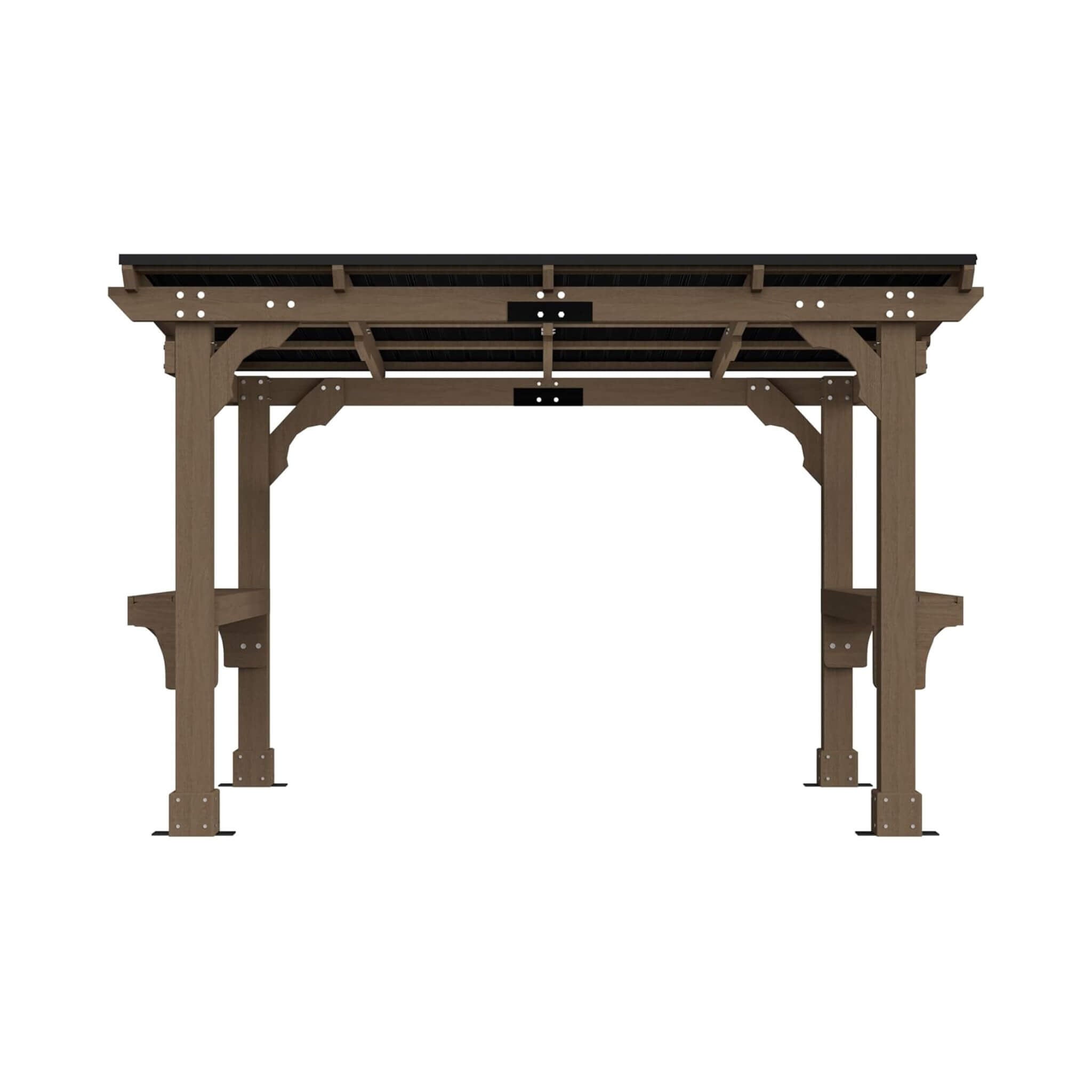 Heavy-Duty Premium Wooden Grill Gazebo with Sloped Metal Roof
