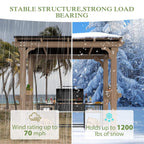 Heavy-Duty Premium Wooden Grill Gazebo with Sloped Metal Roof